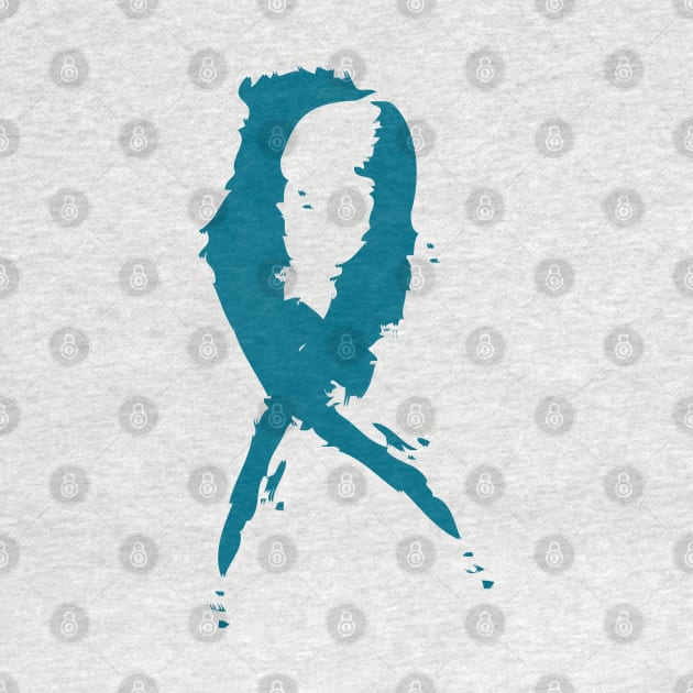 Teal Awareness Ribbon by Stonework Design Studio